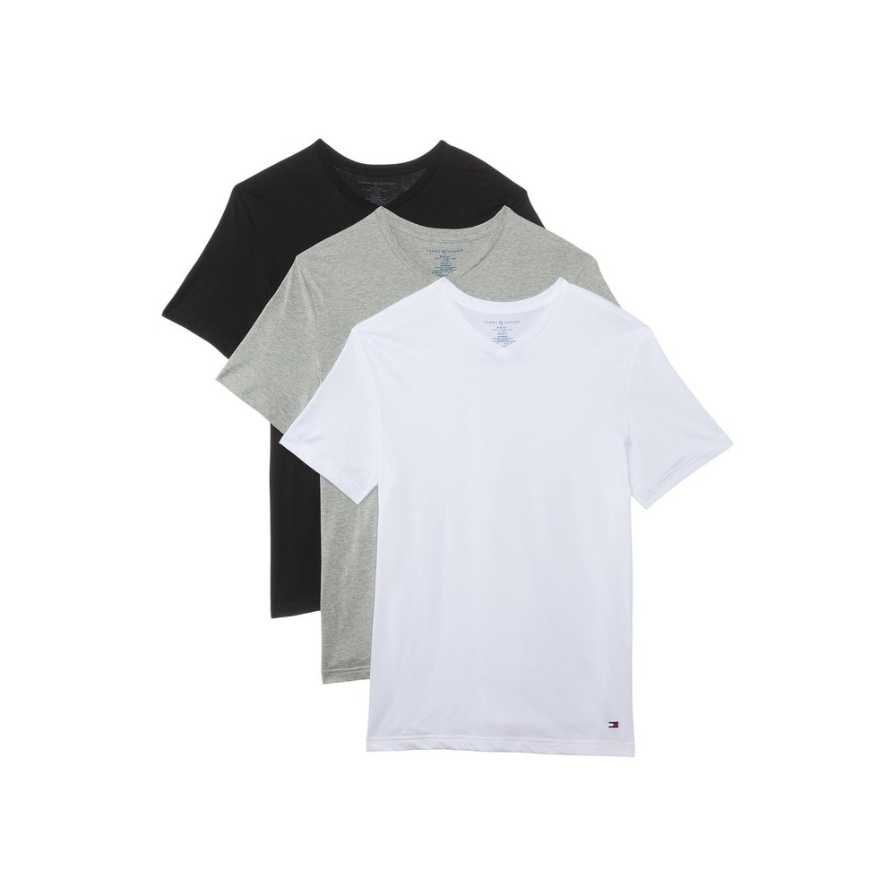 Tommy Hilfiger Men's Undershirts Classic V Neck White Gray Black Large NIB